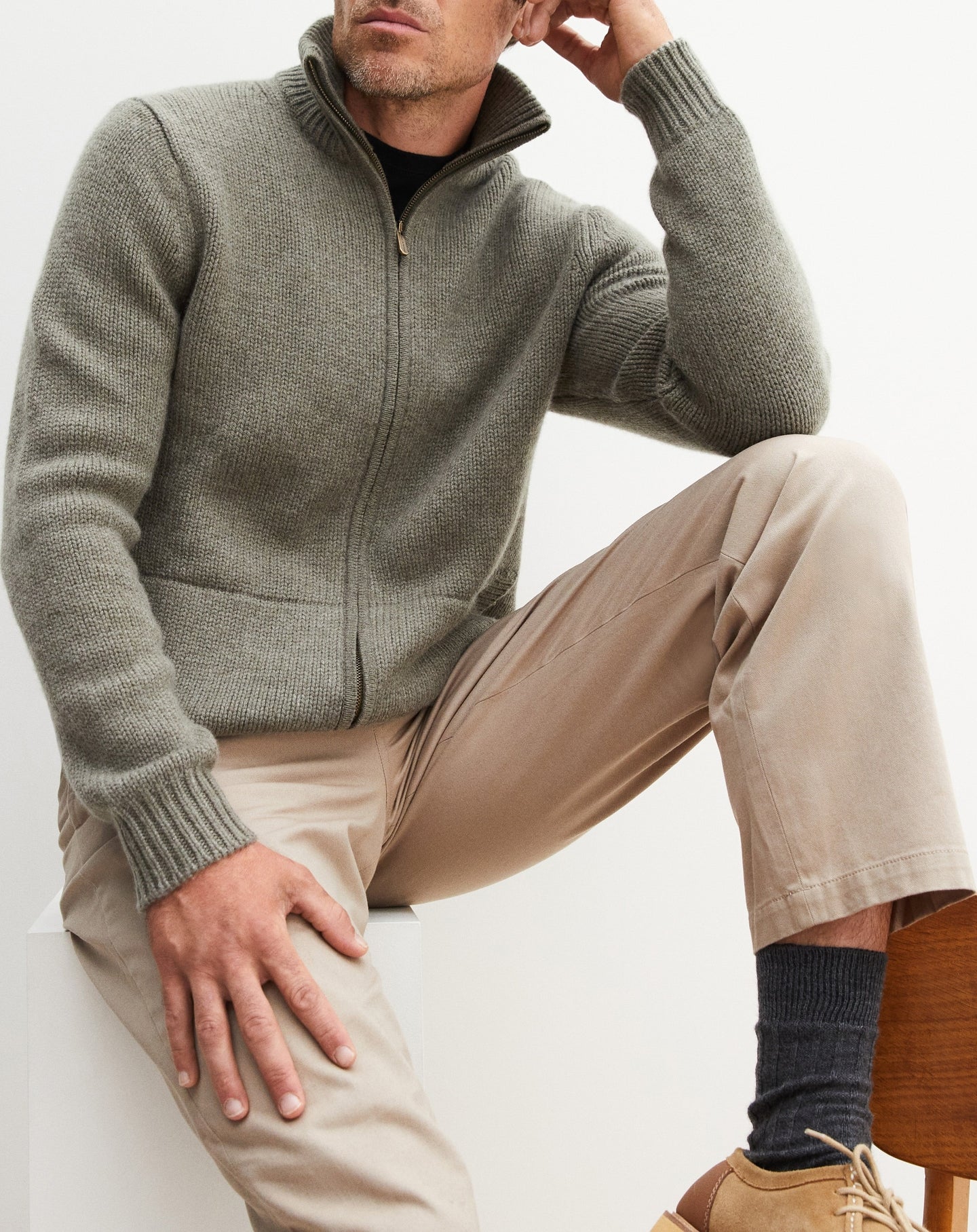Cashmere jacket - Khaki