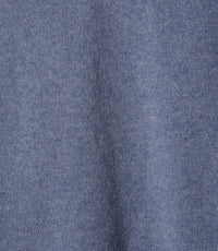 Pull à col V ajusté en cachemire - Denim