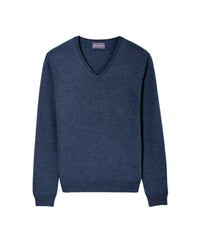 Fitted cashmere V-neck jumper - Graphite