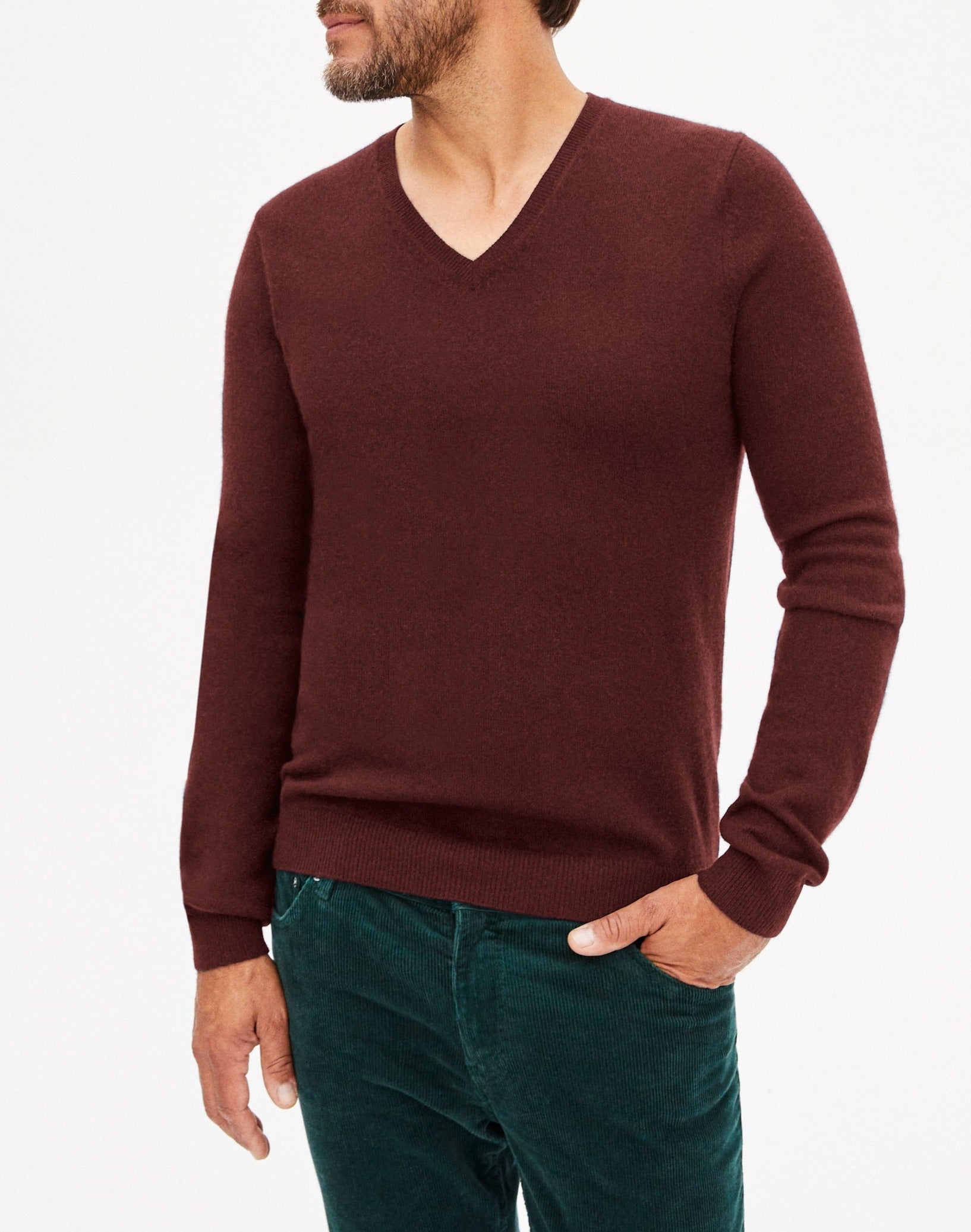 Cashmere V-neck jumper - Bleu Croisière