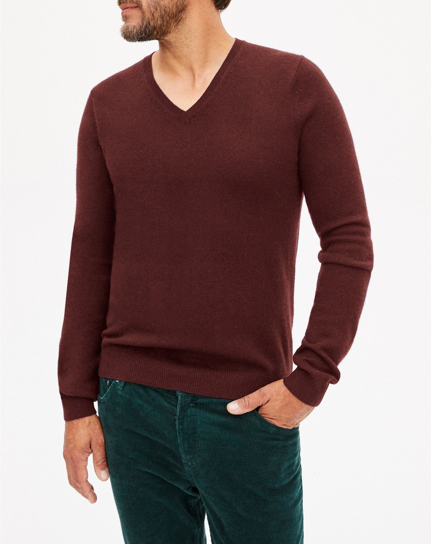 Cashmere V-neck jumper - Lipstick