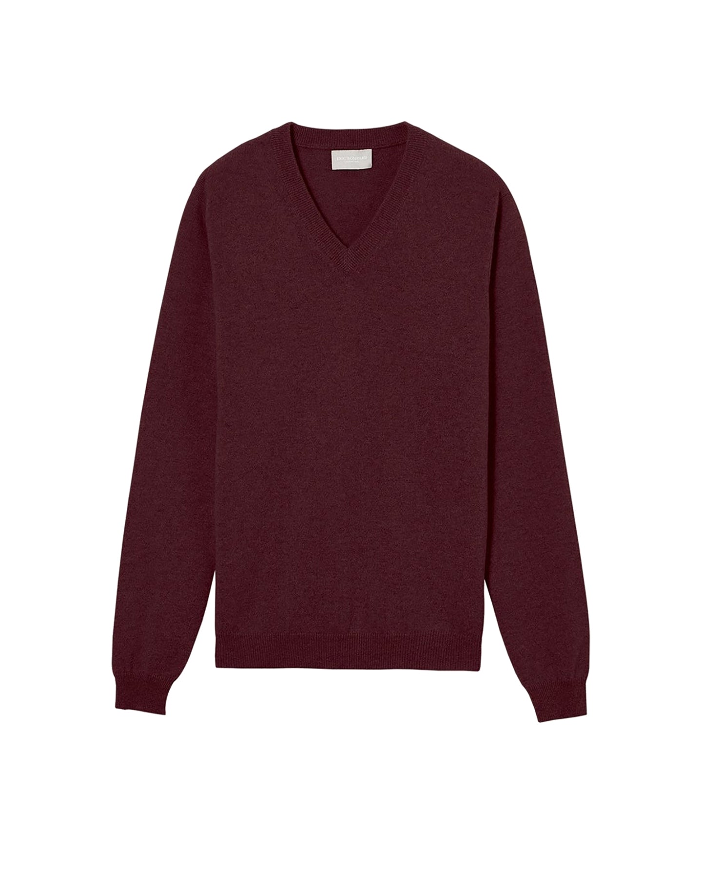 Fitted cashmere V-neck jumper - Mauve Œillet