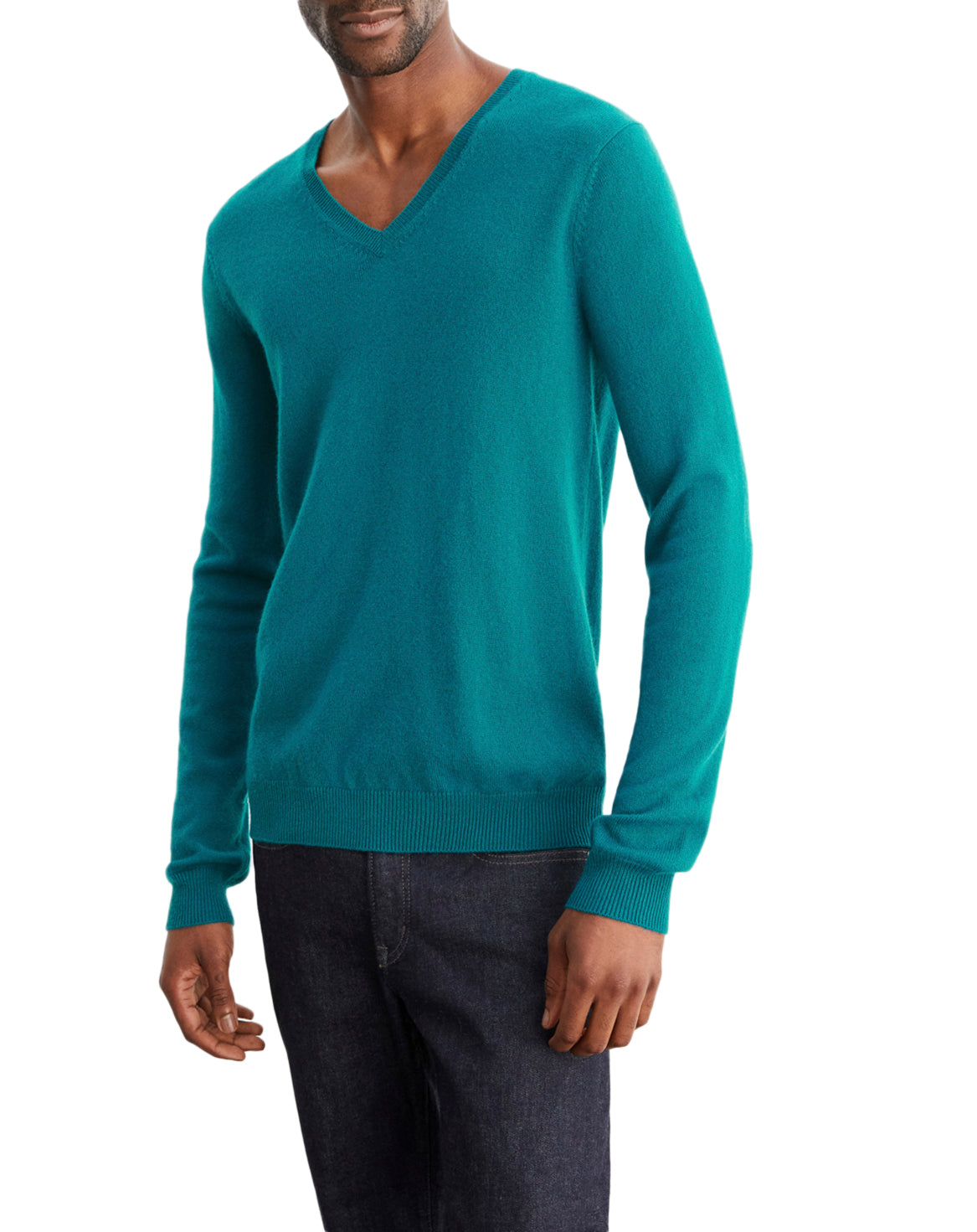 Cashmere V-neck jumper - Yucca
