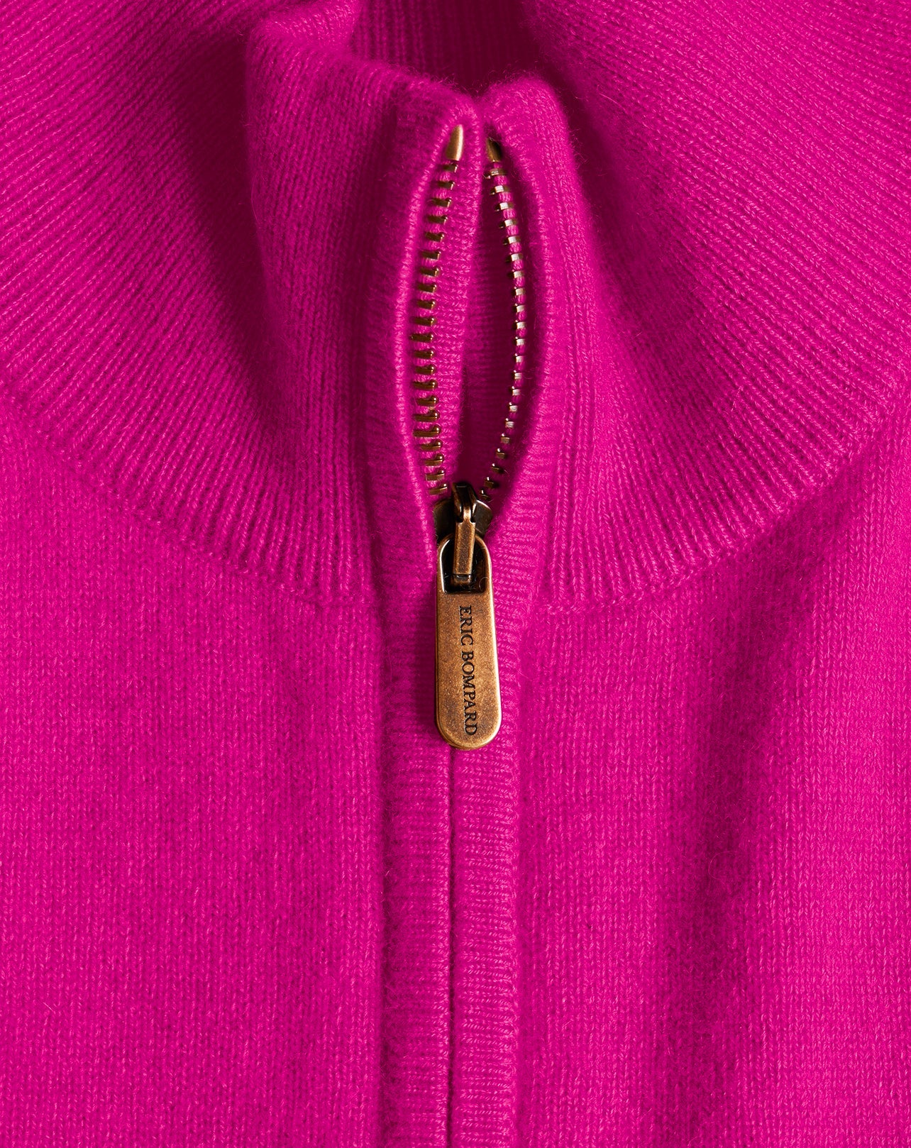 Cashmere trucker-neck jumper - Fuchsia