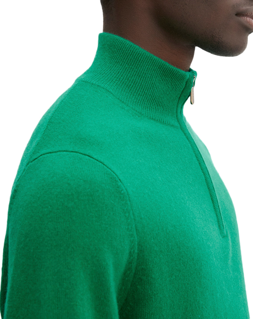 Cashmere trucker-neck jumper - Peppermint