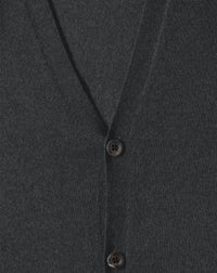 Ultra-thin cashmere cardigan with pockets - Anthracite