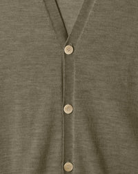 Ultra-thin cashmere cardigan with pockets - Khaki