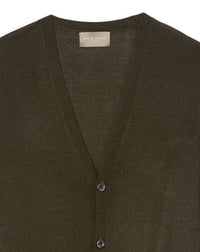 Ultra-thin cashmere cardigan with pockets - Kale