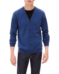 Gilet ajusté emmanchures marteau en cachemire - Indigo
