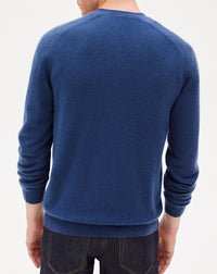 Gilet ajusté emmanchures marteau en cachemire - Indigo