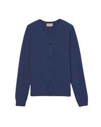 Gilet ajusté emmanchures marteau en cachemire - Indigo
