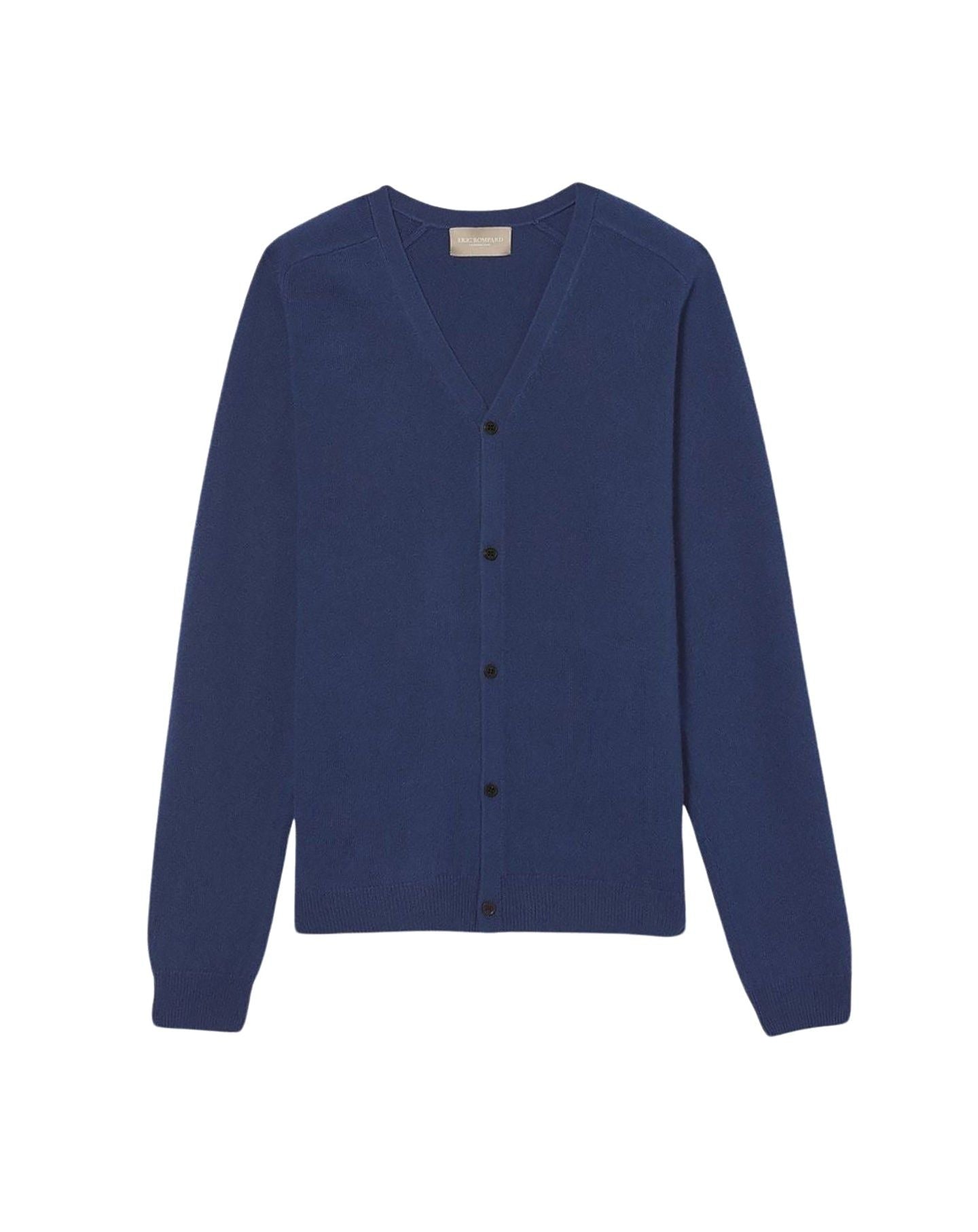 Gilet ajusté emmanchures marteau en cachemire - Indigo