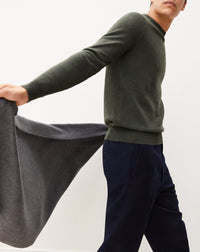 Cashmere hammered armhole fitted crew neck jumper - Hunting