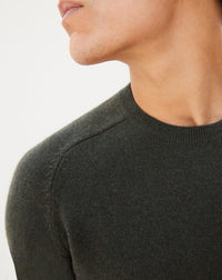 Cashmere hammered armhole fitted crew neck jumper - Hunting