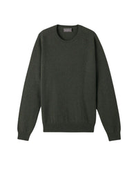 Cashmere hammered armhole fitted crew neck jumper - Hunting