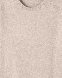 Fitted cashmere hammered armhole crew neck jumper - Oats