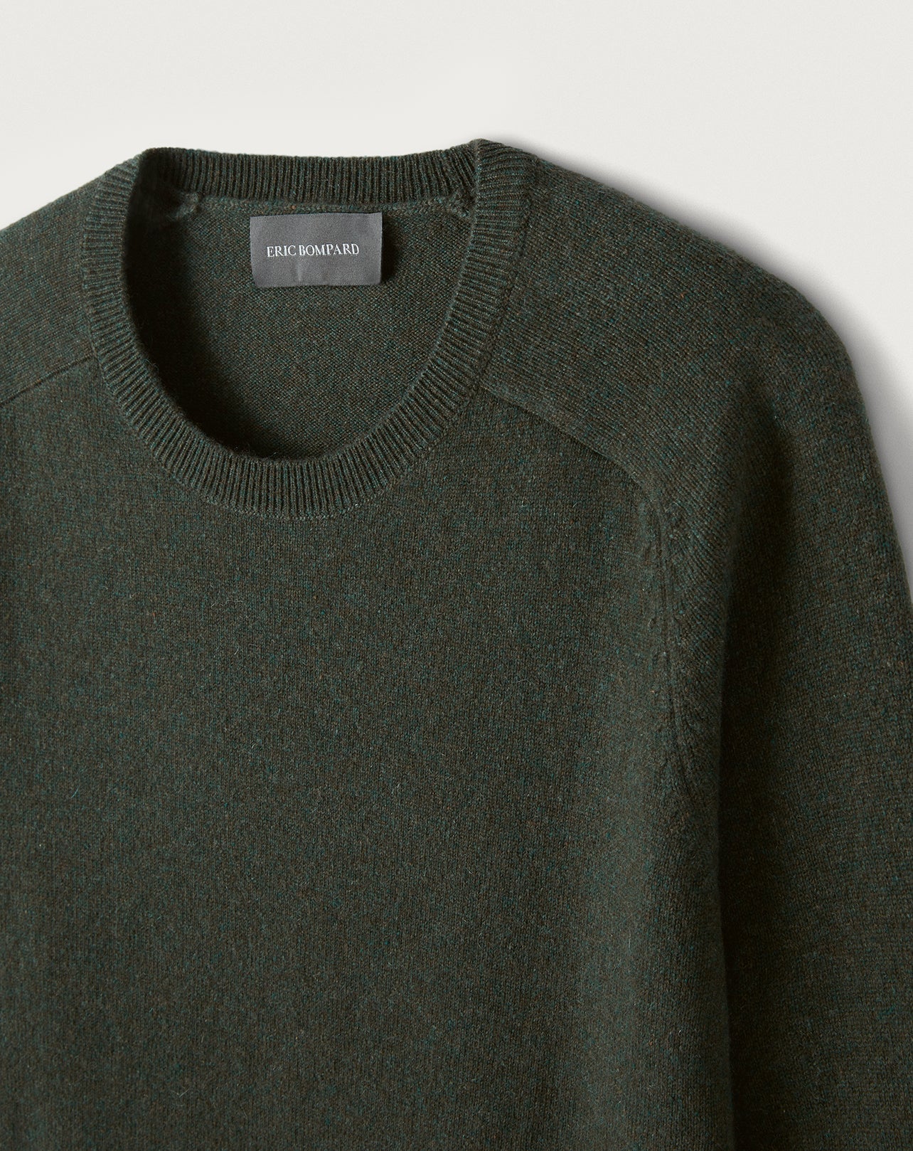 Cashmere hammered armhole fitted crew neck jumper - Hunting