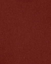 Fitted round-neck jumper with hammer sleeves in cashmere - Chestnut