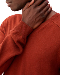 Cashmere hammer neck V-neck jumper - Beige Jupiter