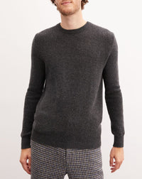 Cashmere rice-stitch crew-neck jumper - Anthracite