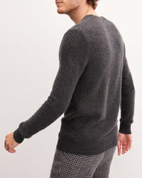 Cashmere rice-stitch crew-neck jumper - Anthracite