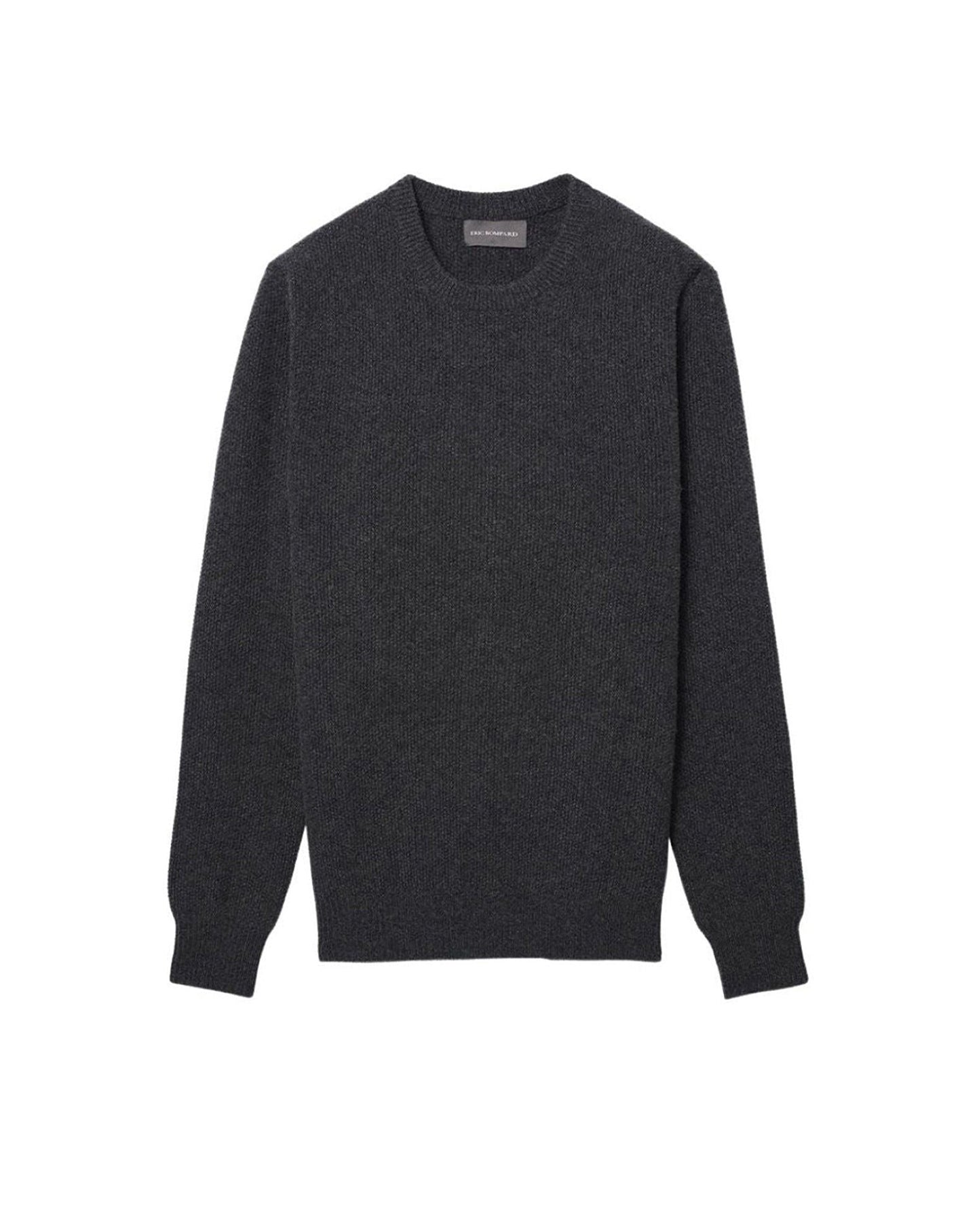 Cashmere rice-stitch crew-neck jumper - Anthracite