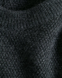 Cashmere rice-stitch crew-neck jumper - Anthracite