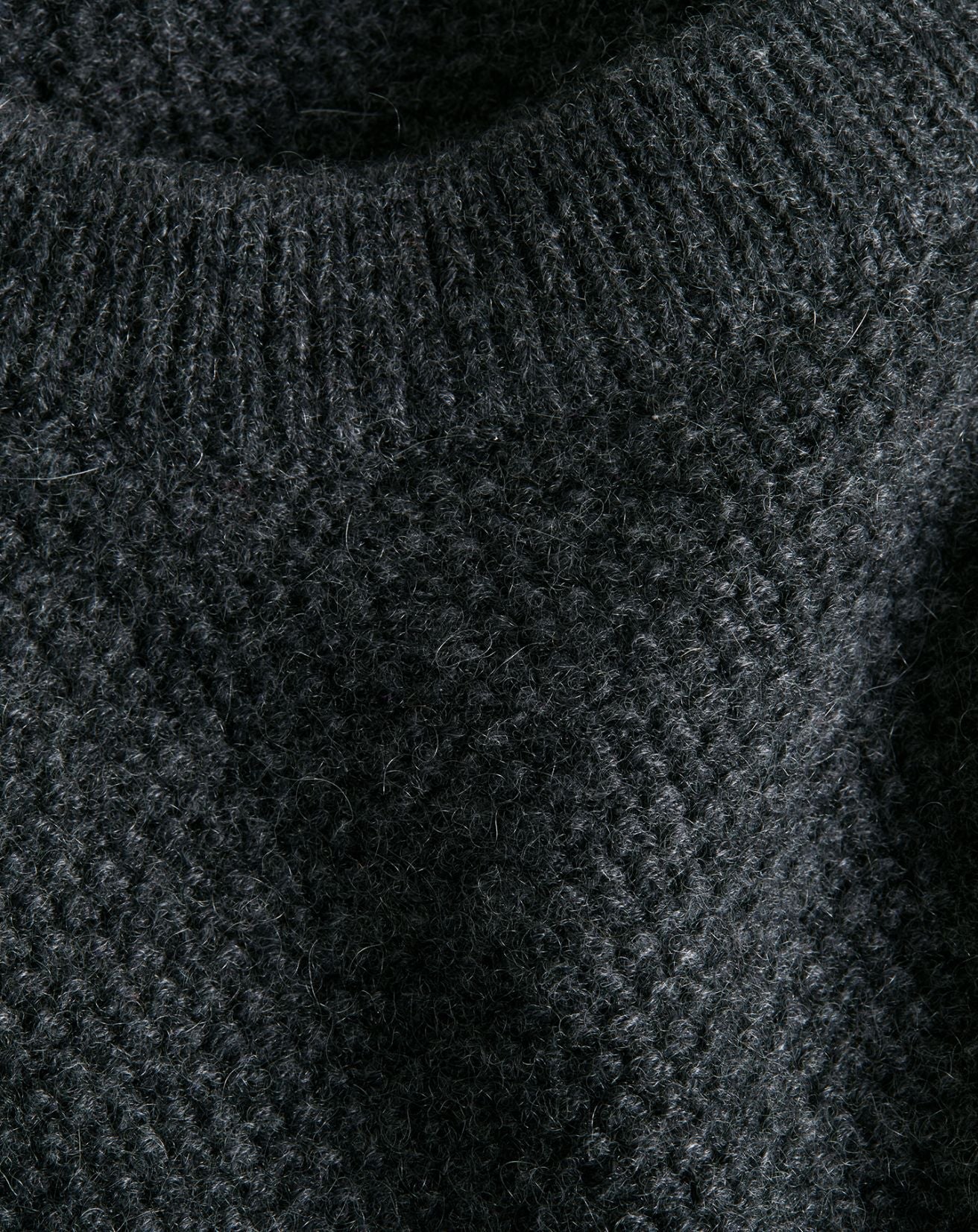 Cashmere rice-stitch crew-neck jumper - Anthracite