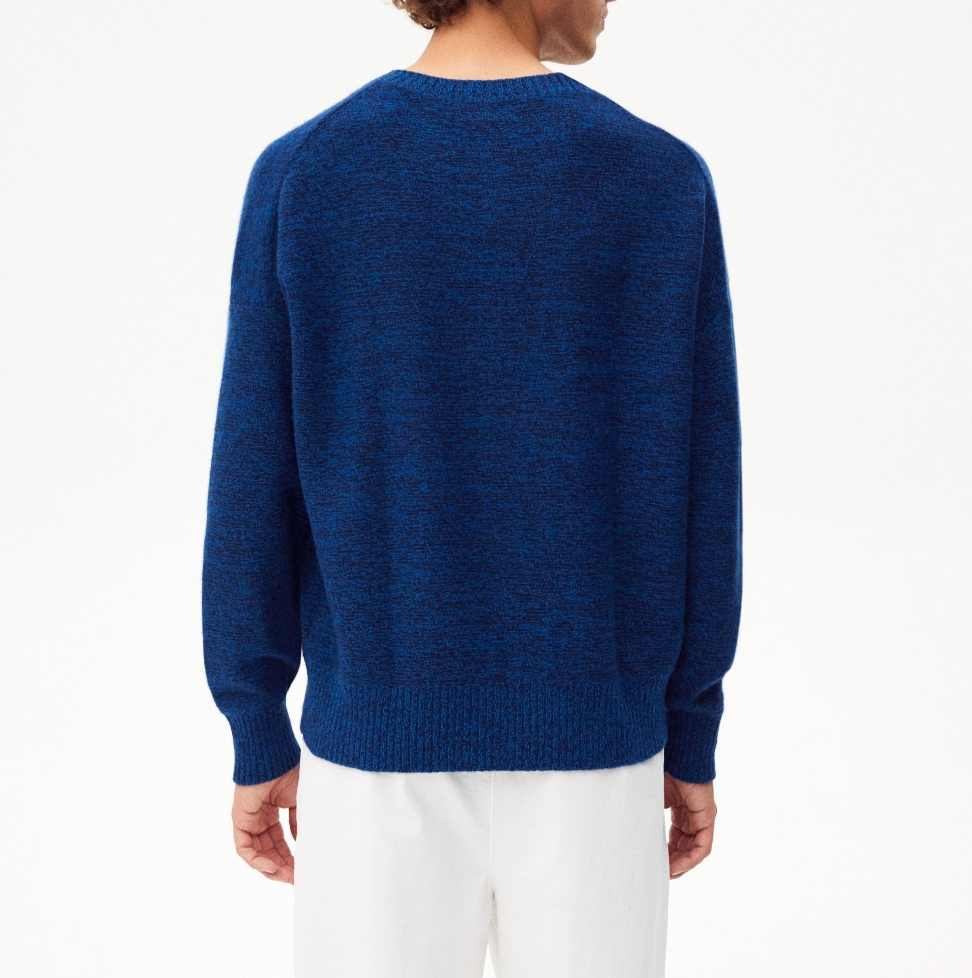 Mouline cashmere crew neck jumper - Marine & Bosphore