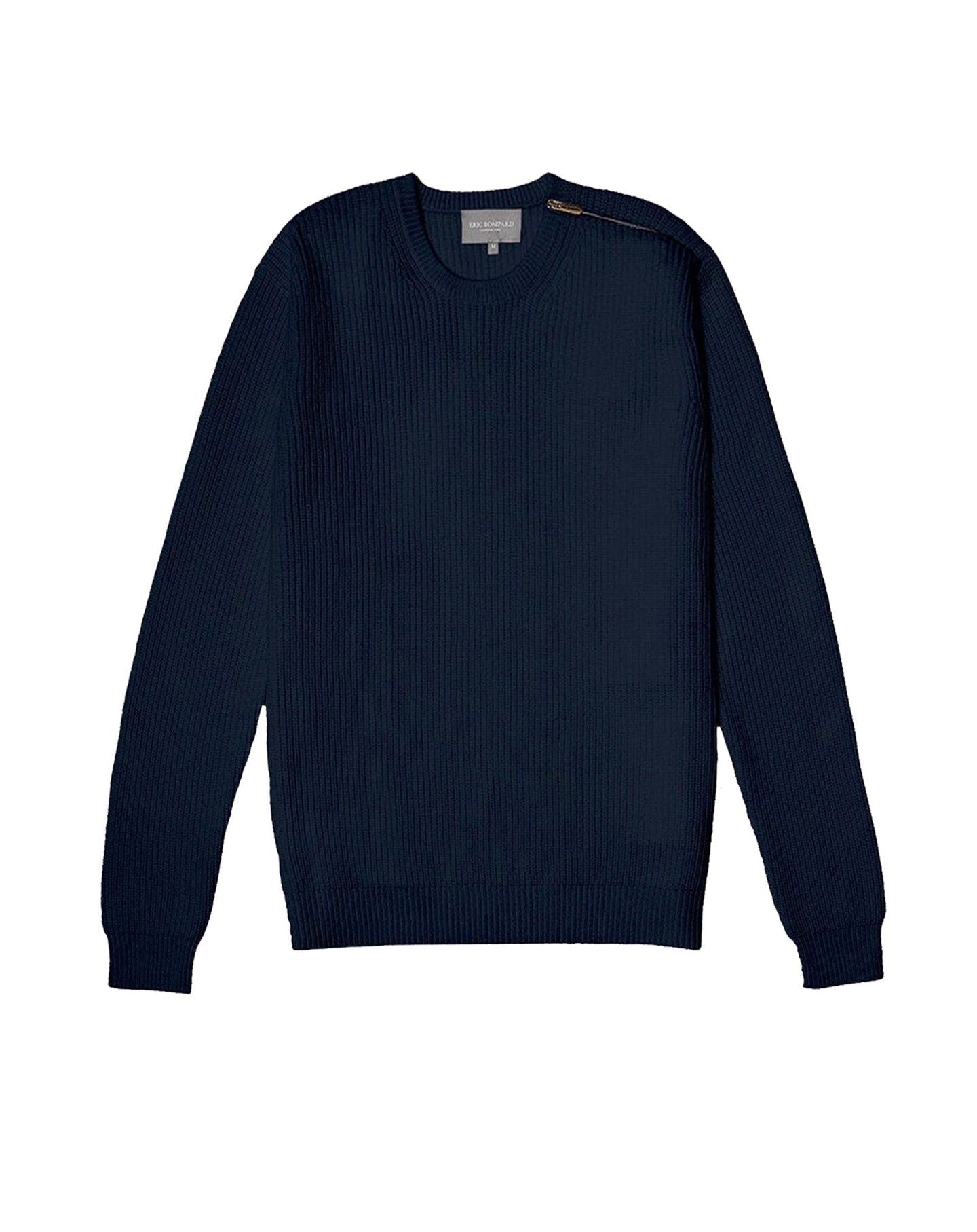 Cashmere ribbed crew neck jumper - Navy