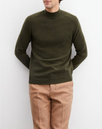 Cashmere stand-up collar jumper - Kale
