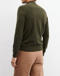Cashmere stand-up collar jumper - Kale