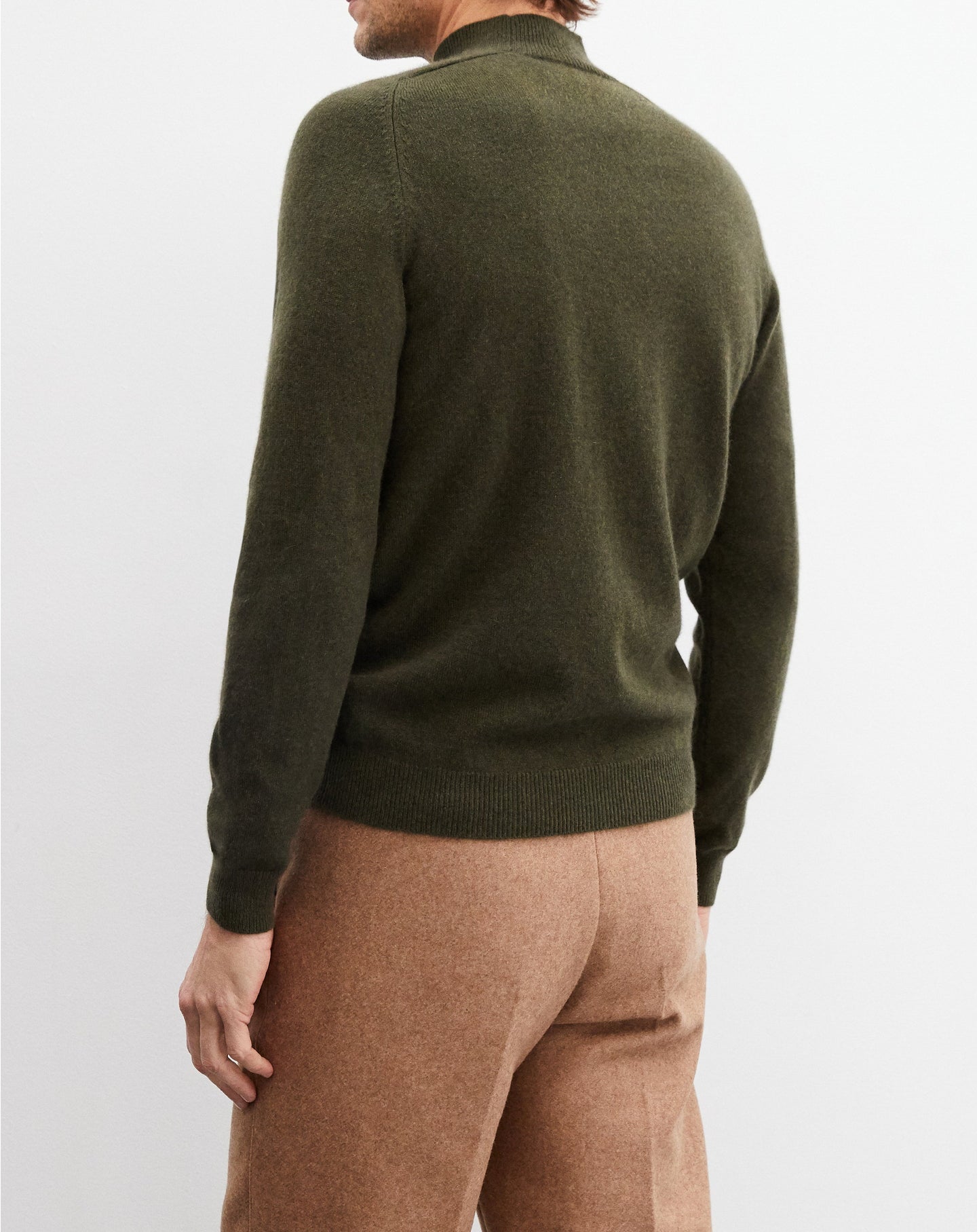 Cashmere stand-up collar jumper - Kale