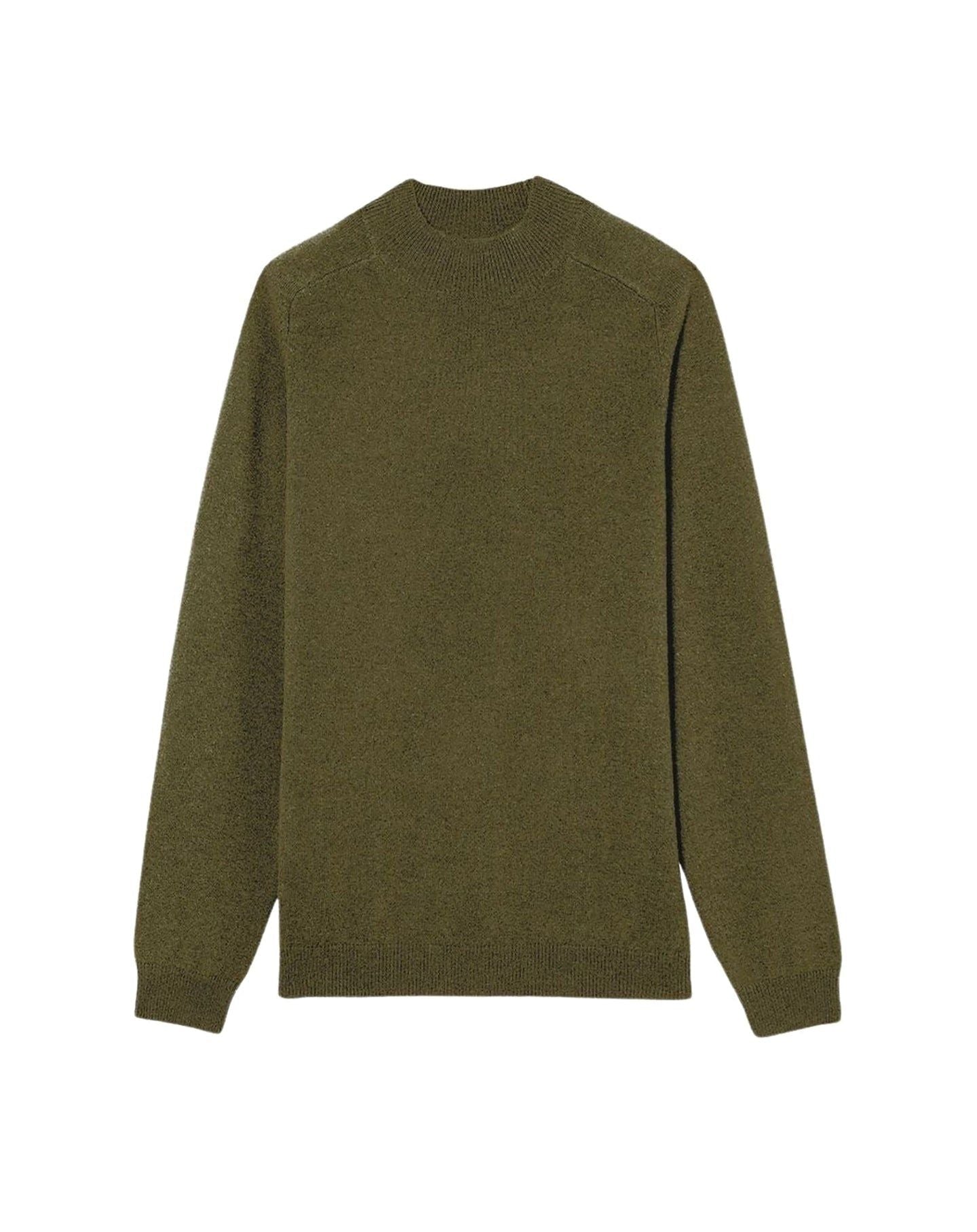 Cashmere stand-up collar jumper - Kale