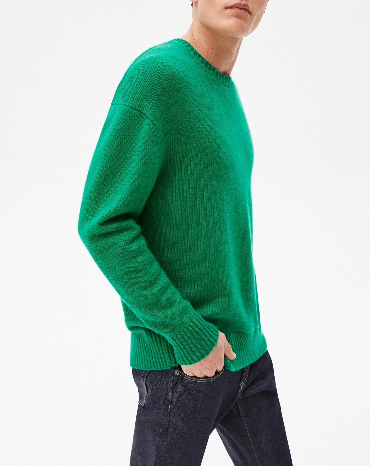 Cashmere loose-fit crew neck jumper - Peppermint