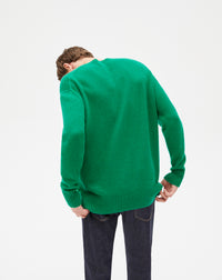 Cashmere loose-fit crew neck jumper - Peppermint