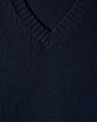 Pull à col V ample en cachemire - Marine