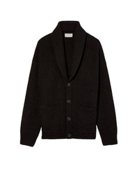 Alpaca and cashmere hem collar jacket - Ebony