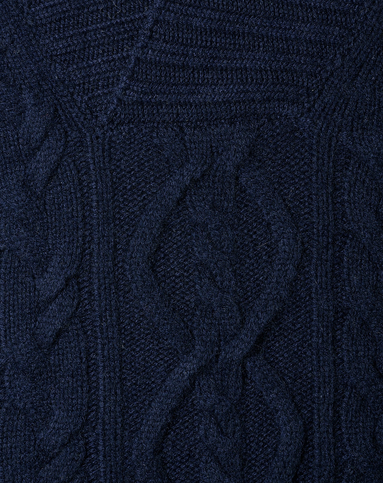 Aran cashmere double-breasted collar - Navy