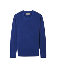 Cashmere ribbed crew neck jumper - Royal