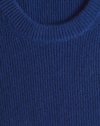 Cashmere ribbed crew neck jumper - Royal