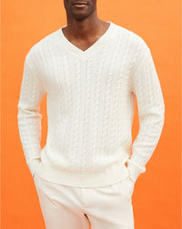 Cashmere V-neck jumper - Natural
