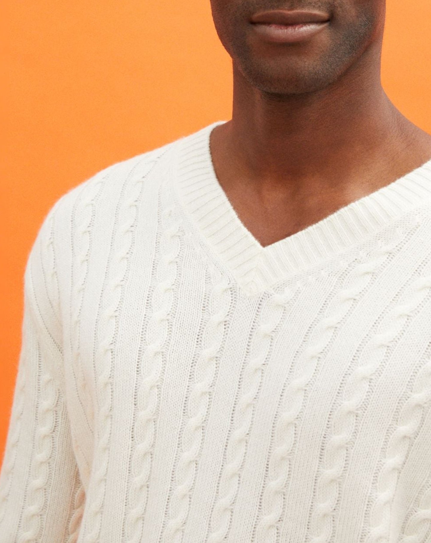 Cashmere V-neck jumper - Natural