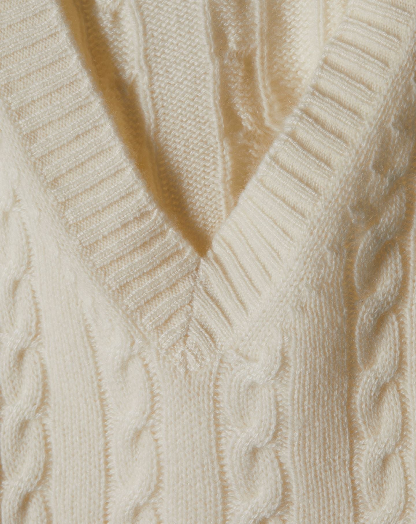 Cashmere V-neck jumper - Natural