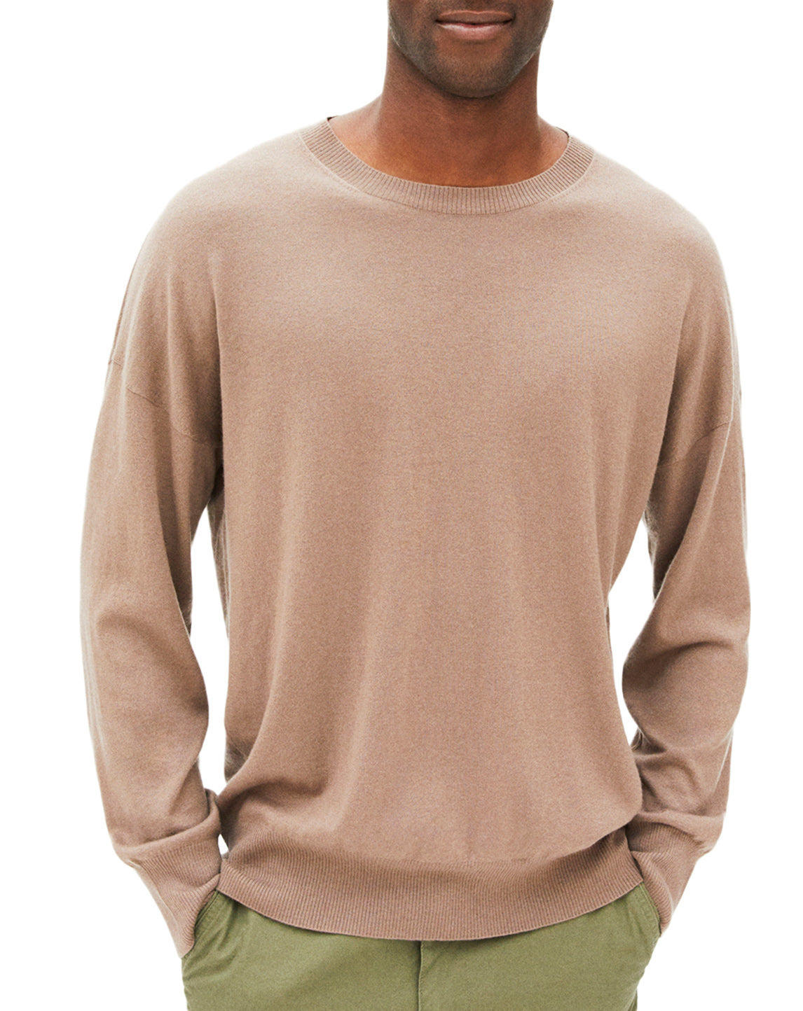 Pull ras de cou ultrafin et ample en cachemire - Coriandre