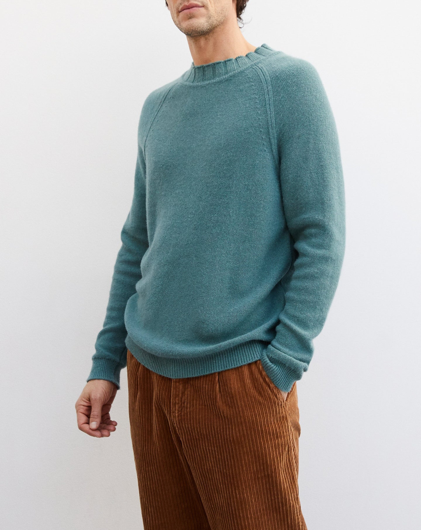Alpaca and cashmere Raglan jumper - Horizon