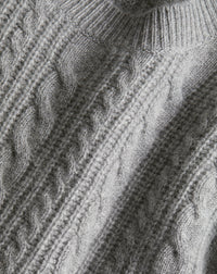 Cashmere cable-knit crew neck jumper - Flannel
