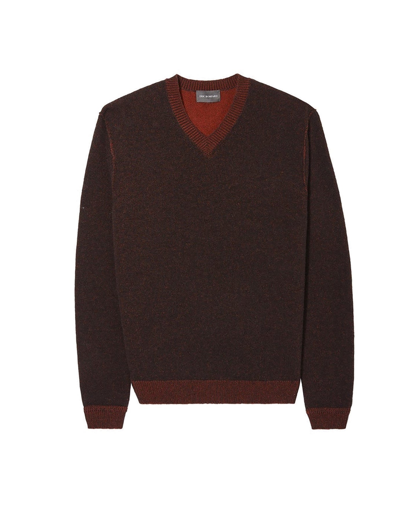 Two-tone Vanise V jumper in yak wool and cashmere - Ebène & Everbay