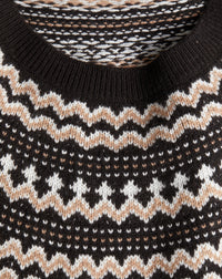 Fair Isle cashmere crew neck jumper - Ebony