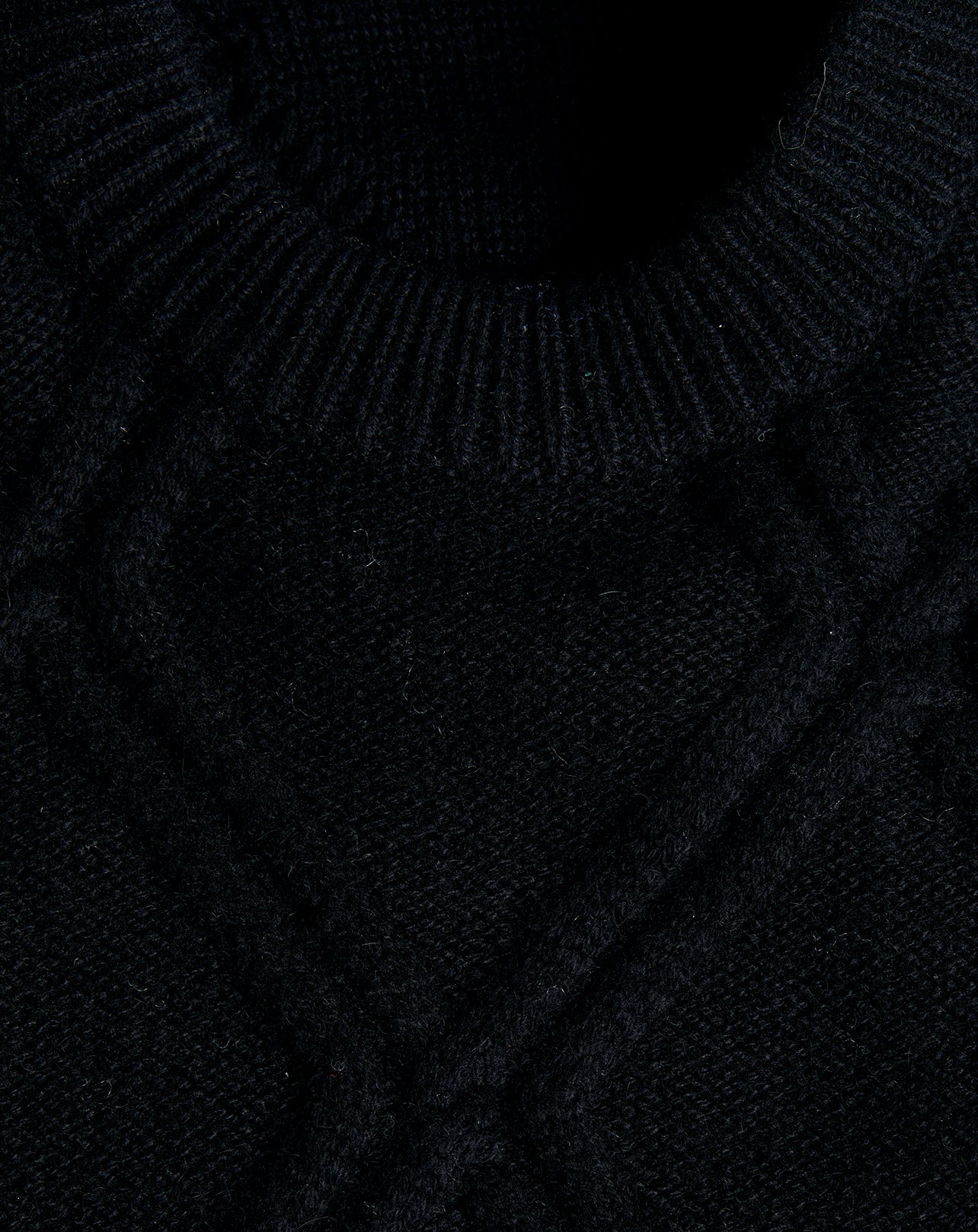 Cashmere diamond twist crew neck jumper - Black
